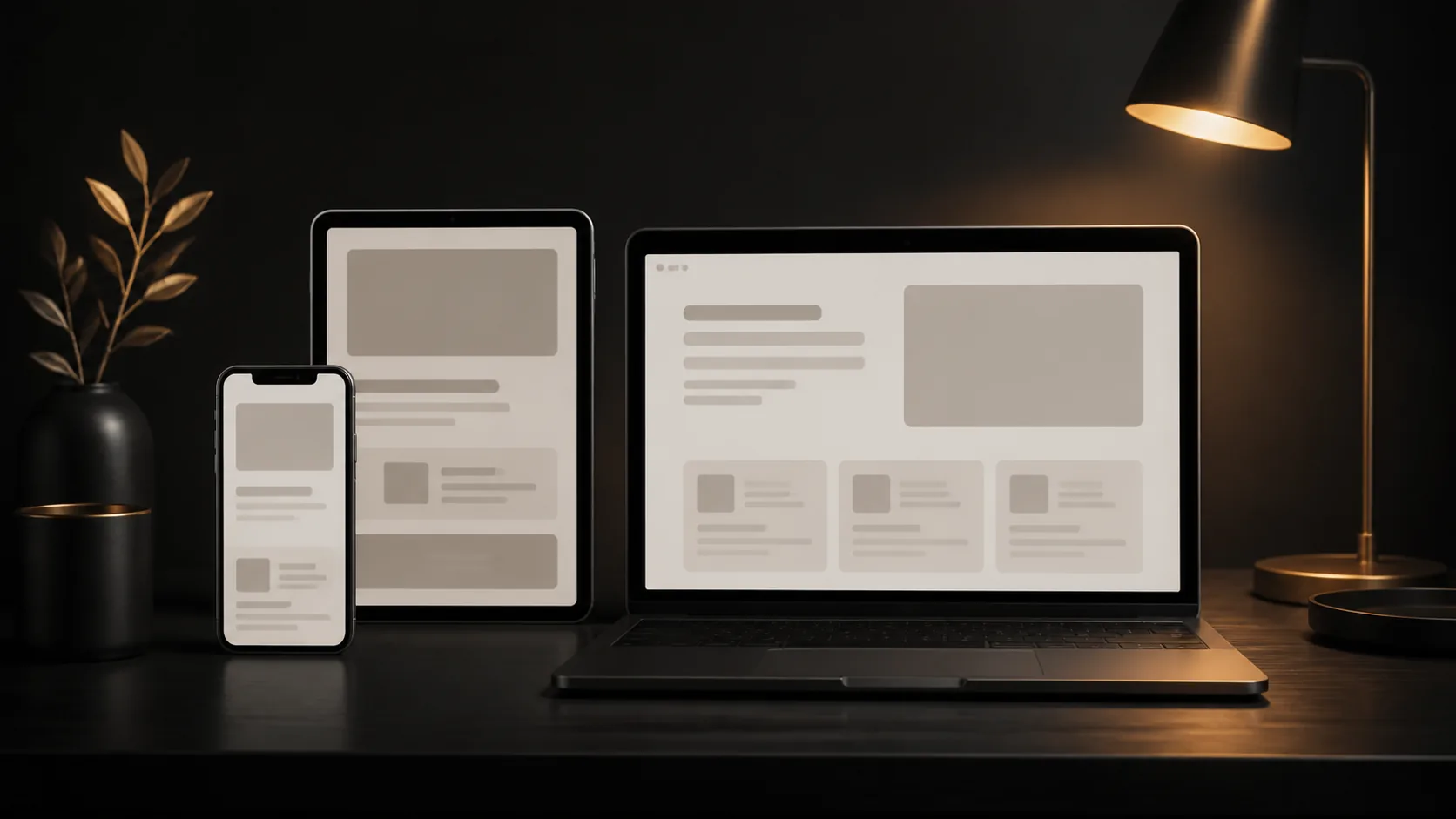 Dispositivos exibindo uma leitura editorial responsiva, leve e sem dependência de aplicativo.